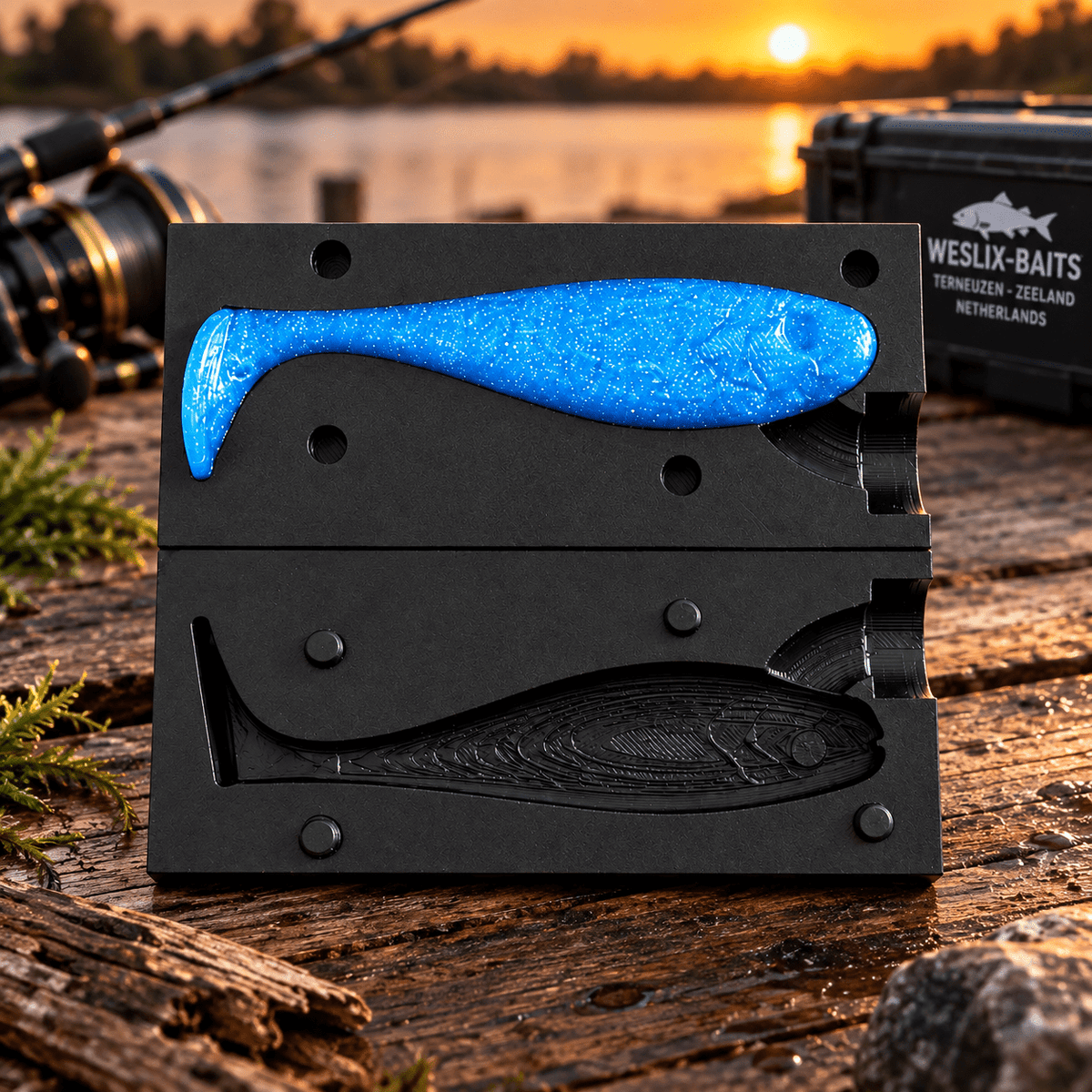 Custom 100mm Injection Paddletail Mold – 3D Printed PETG Lure Mold - weslix-baits