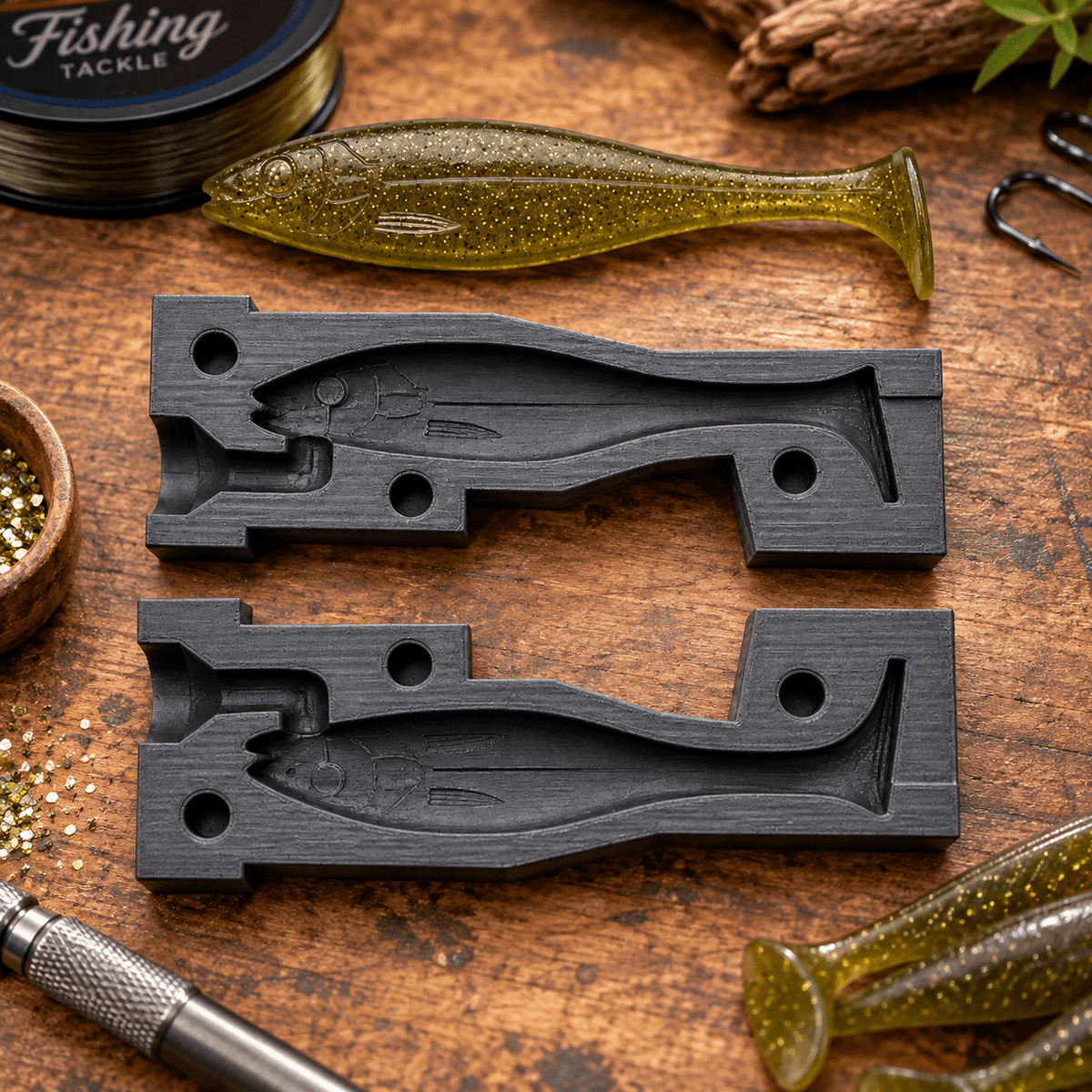 Custom 120mm Paddletail Lure Mold – 3D Printed PETG Softbait Mold - weslix-baits