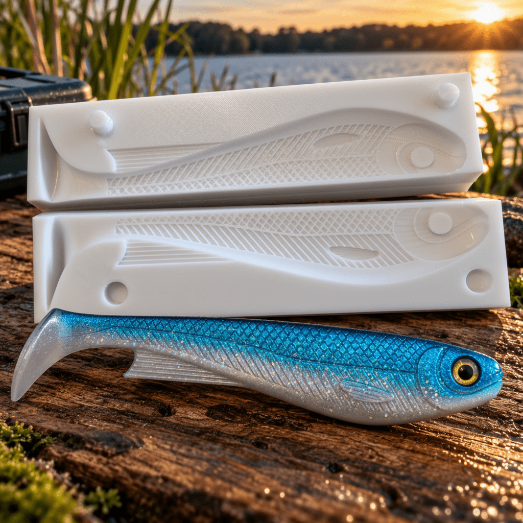 Custom 140mm Paddletail Softbait Mold – 3D Printed PETG Lure Mold - weslix-baits