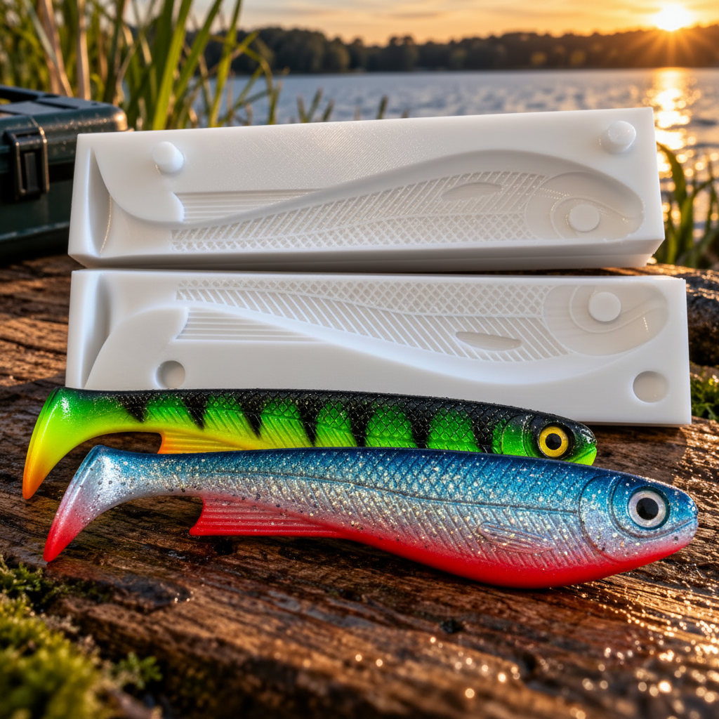 Custom 140mm Paddletail Softbait Mold – 3D Printed PETG Lure Mold - weslix-baits