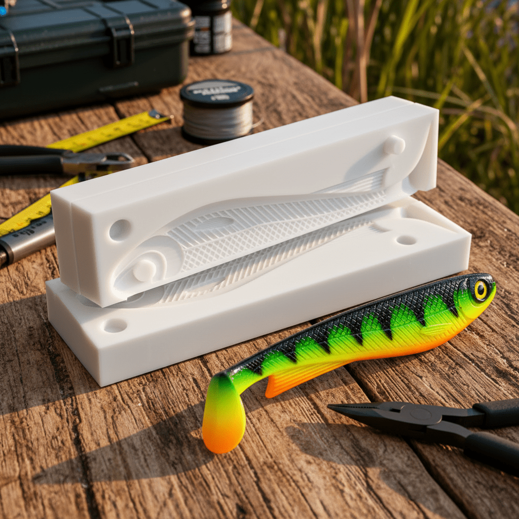 Custom 140mm Paddletail Softbait Mold – 3D Printed PETG Lure Mold - weslix-baits
